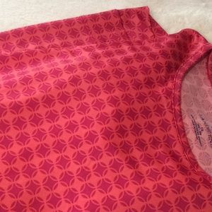 Lands End Long Sleeve Top Fuchsia Print